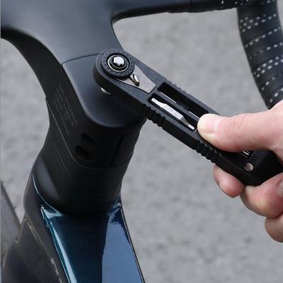 Démonte-pneus de vélo, Kit d'outils multi-fonctions Clé hexagonale Crochet de rayons, Leviers de pneus intégrés Jeu de cliquets hexagonaux, Accessoires de vélo essentiels