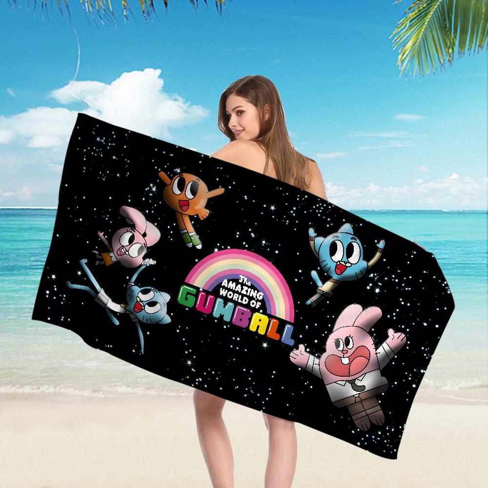 Das A_Erstaunlich Lustige W-Welt G-Gumball Zeichentrick Strandtuch Niedlich Kawaii Zimmerdeko Bad Mädchen Kinder Hand Für Badezimmer Dusche