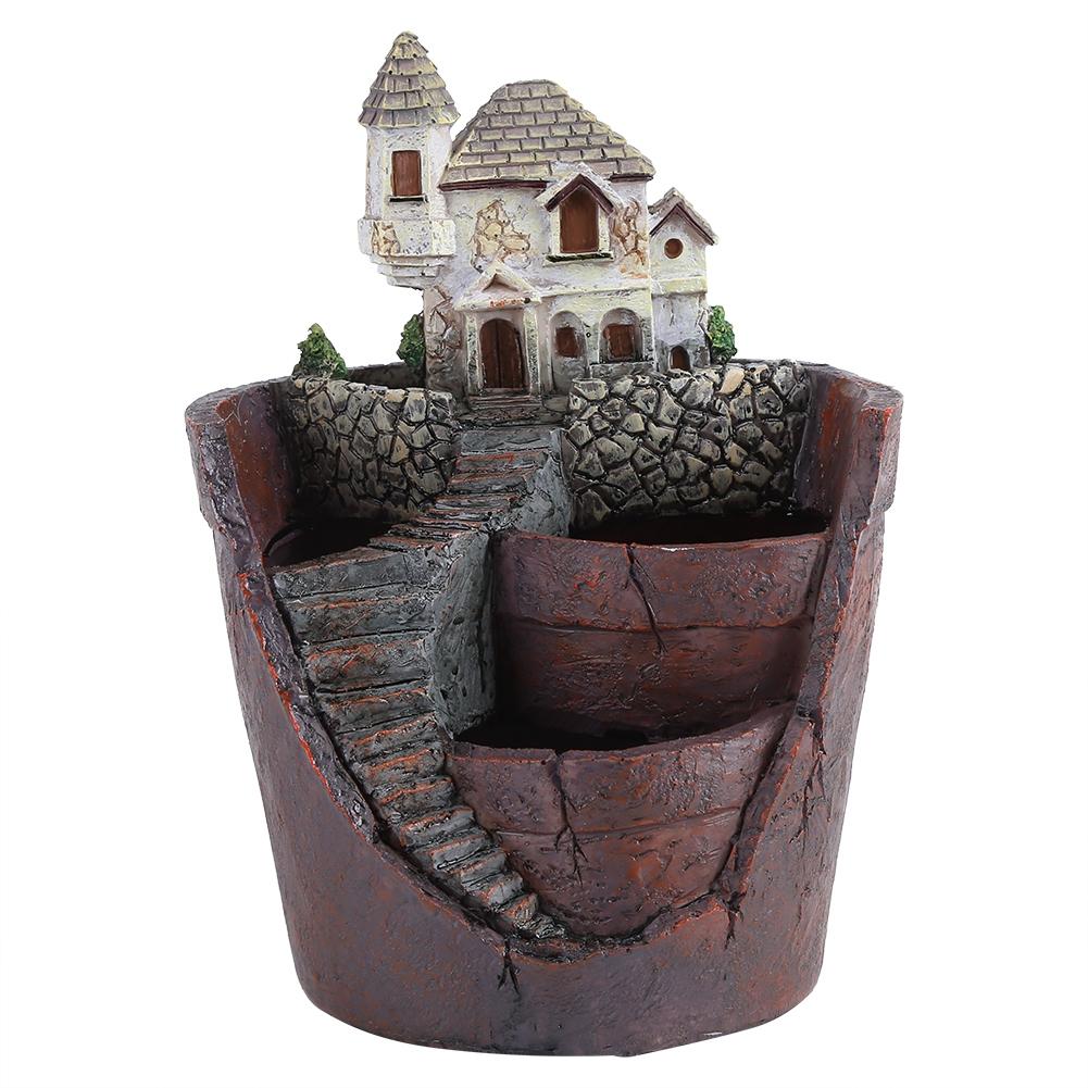 

Creative Resin Succulent Plant Pot Container Herb Flower Basket Home Garden Decor Castle