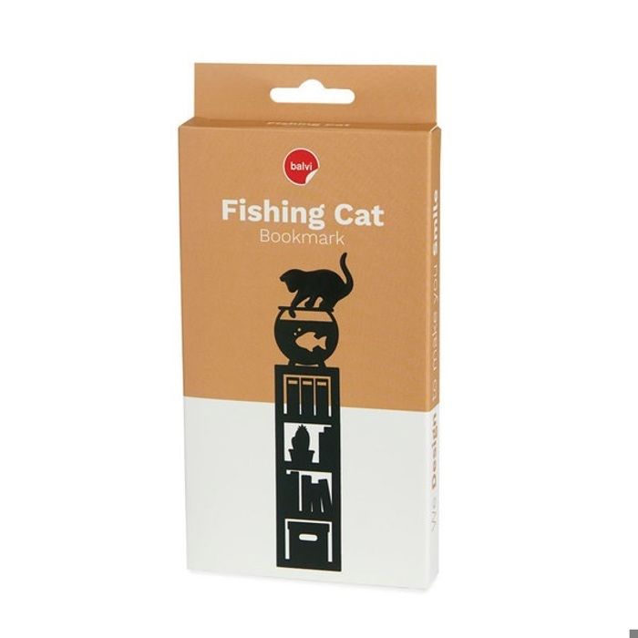 Marque-page - BALVI - Fishing Cat - Plastique - Noir - 1x3,5x14,5 Cm
