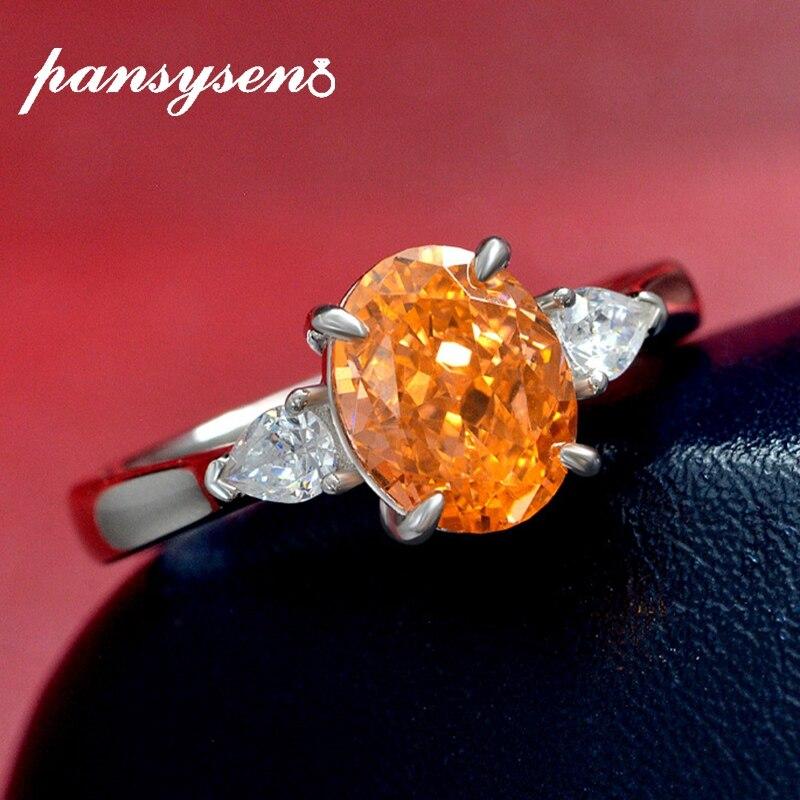 Sparkling 100 %925 Sterling Silver Oval 7 *9mm Red Pink Blue High Carbon Diamond Adjustalbe Rings For Women Fine Jewelry