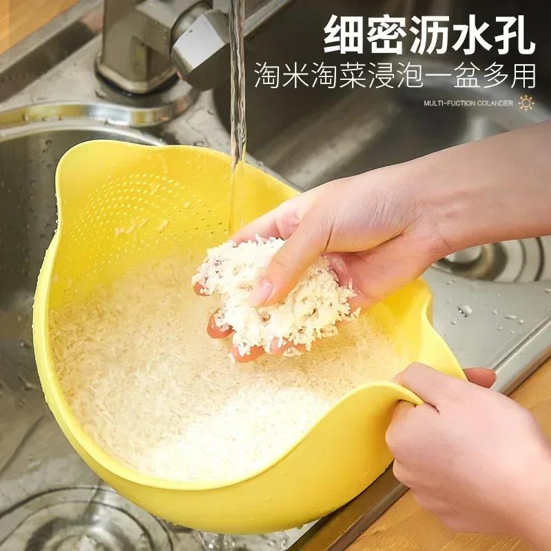 Rice Washing Filter Strainer Basket Colander Sieve Fruit Vegetable Bowl Drainer Cleaning Tools Home Kitchen Kit Kitchen Tools