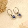 Clearly Colored Cubic Zirconia Drop Earrings For Woman Dancing Party Accessories Luxury Shiny Zircon Geometric Clip