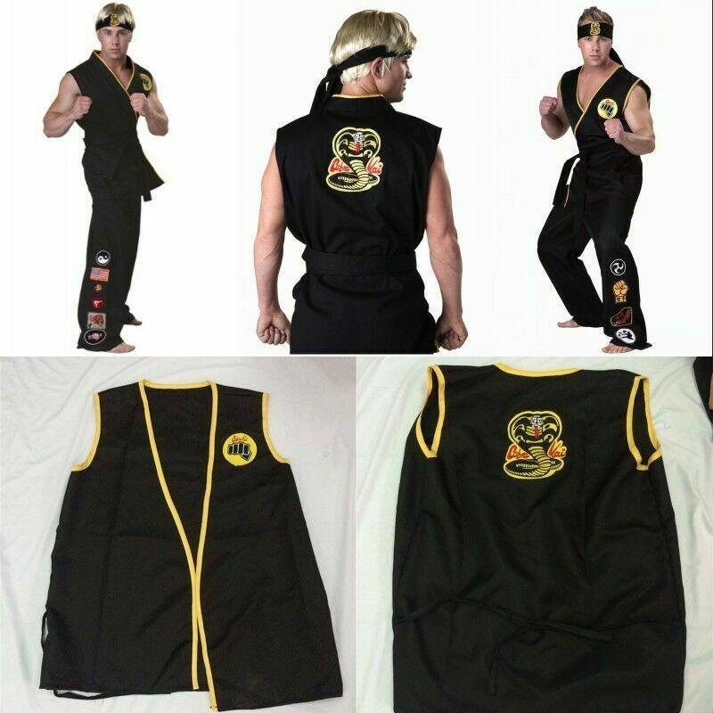 Authentic Cobra Kai The Karate Kid Saga Halloween Cosplay Costumes Taekwondo Party Set