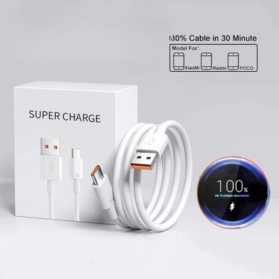Carregador Rápido USB de 67W para Xiaomi 14 13 12 11 10 Ultra Redmi Note 12T 13 Pro Carregamento Rápido Turbo Tipo C Cabo de Carregamento USB