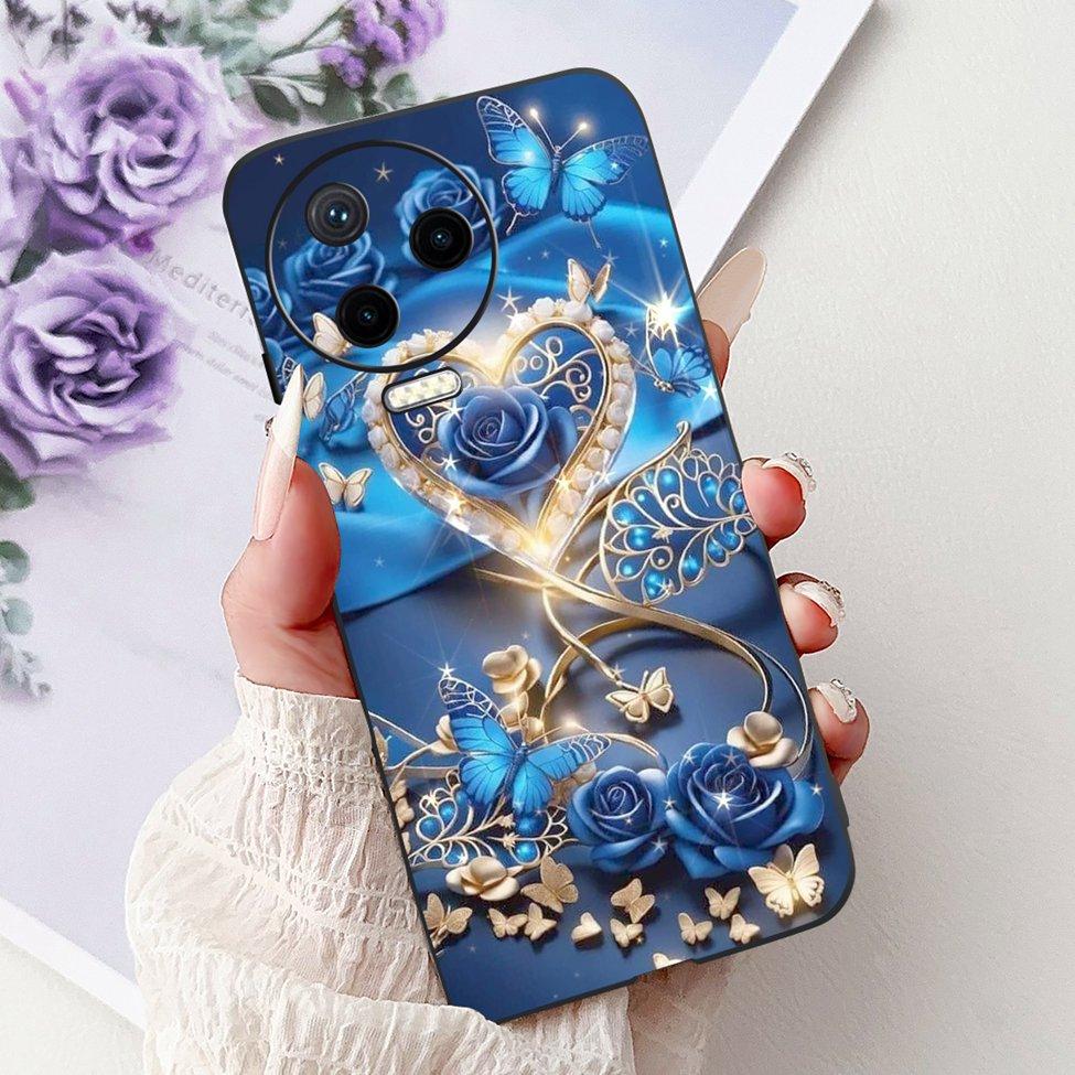 For Infinix Note 12 Pro 4G Case X676B Silicone Cute Cat Fashion Flowers Painted Cover For Inifnix Note 12 Pro Phone Case Bumper