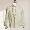 Renaissance Ruffle Design Top Renaissance Vintage Royal Style Mens Performance Blouse for Halloween Cosplay Costume with Ruffle