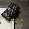 Palm Pattern Rhombus Chain Bag, First Layer Cowhide Shoulder Women's Bag, High-end Leather Messenger Small Square Bag