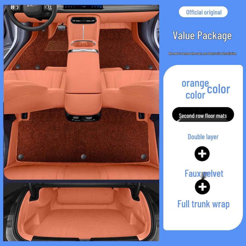 Fully Covered AION RT Odorless Eco-Friendly Leather Floor Mats for Interior Car Protection