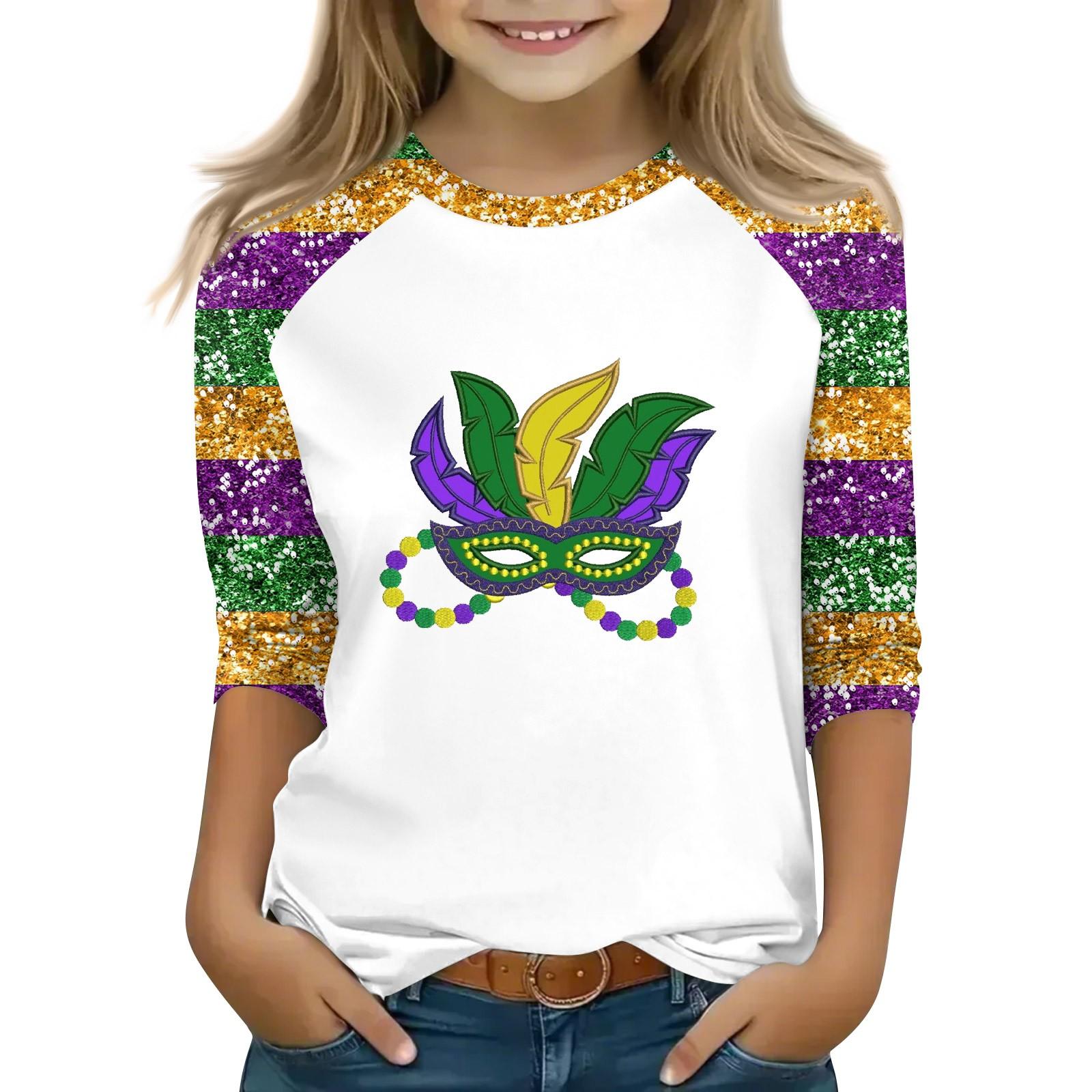 

Детская футболка с рукавом 3/4, повседневная футболка с принтом, круглый вырез, блузка-пуловер 150 розовый