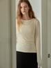 B Muse Mansion U-Neck Ribbed Layered T Shirt Set - Melange Gray