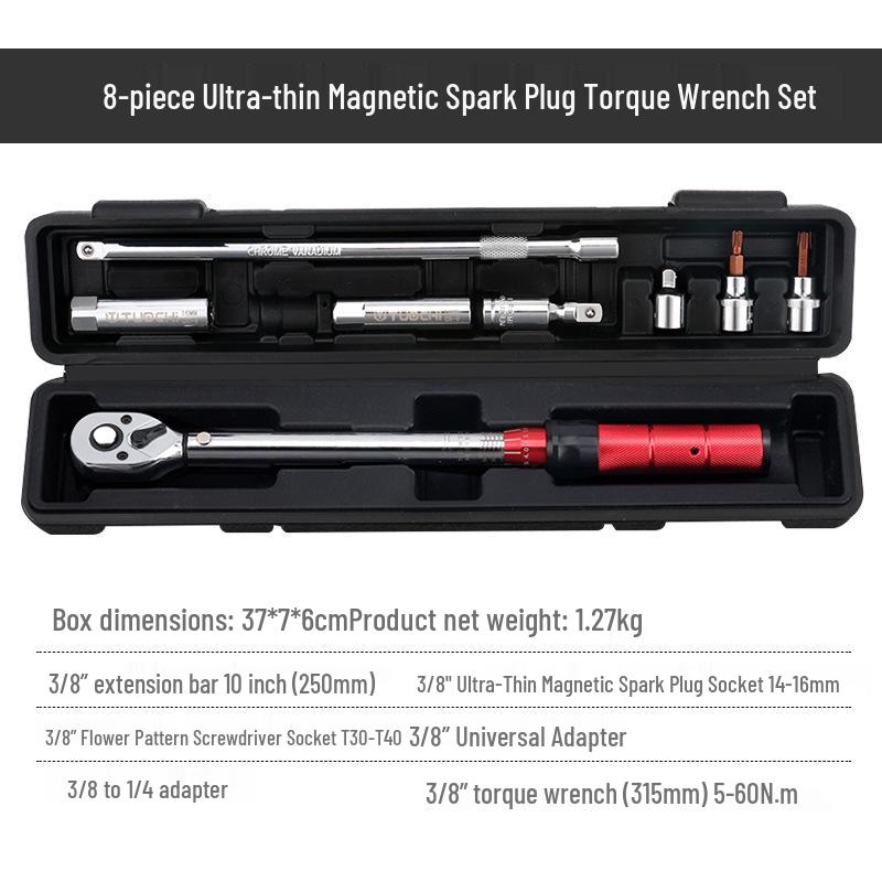High-Precision Adjustable Torque Wrench Set for Auto Repair and Spark Plugs