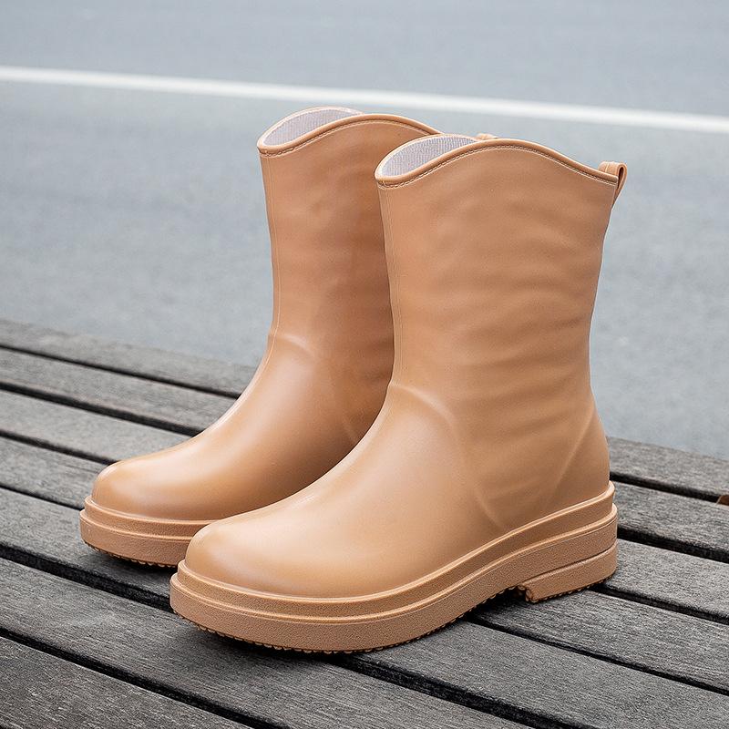 New rain shoes women's fashion medium tube rain boots women's Korean version of the trend adult work shoes women's non-slip
