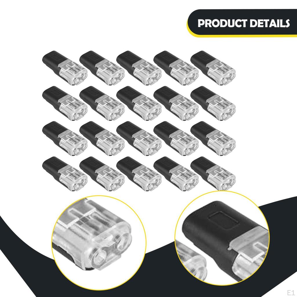 20 Pieces 2 Plug in Connector Wire Terminals Sturdy Light Compact Quick Lock Buckle No
