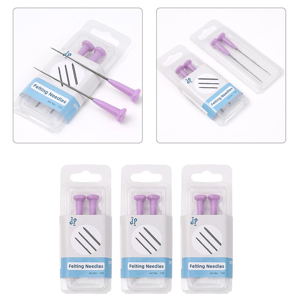 6Pcs Wool Felting Needle with Ergonomic Grip Beginner Wool Felt Needle Set Wool Felting Supply Needle Felting Tool