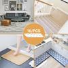 Rug Tape,16 Pcs Dual Sided Washable Removable Rug Stopper for Area Rug, Non Slip Adhesive Prevent Curl for Hardwood Floors and Carpet Corners