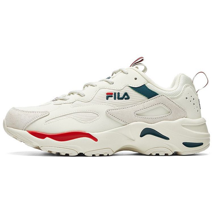 FILA Tracer Fabric Comfortable Casual Breathable Low-Top Dad Shoes Men sneakers White Green Red F12M021111FWR