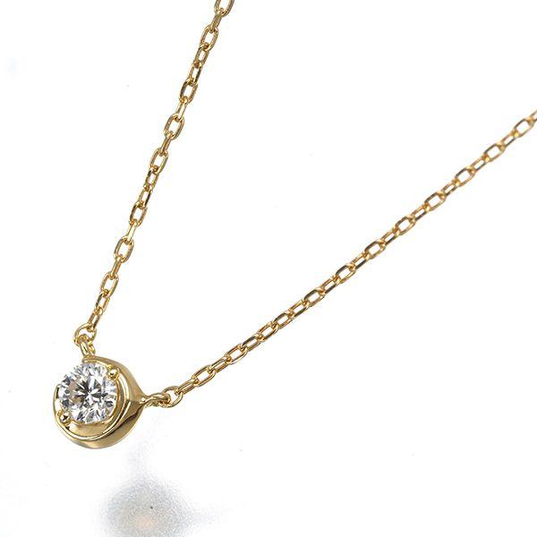 Used Star Jewelry Necklace Diamond 0.04ct Moon Setting Single K18YG #195655