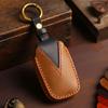 Genuine Leather Car Key Fob Case for Toyota Camry Corolla Avalon C-HR RAV4 Fortuner Key Cover Protector 2/3 Button Black Brown