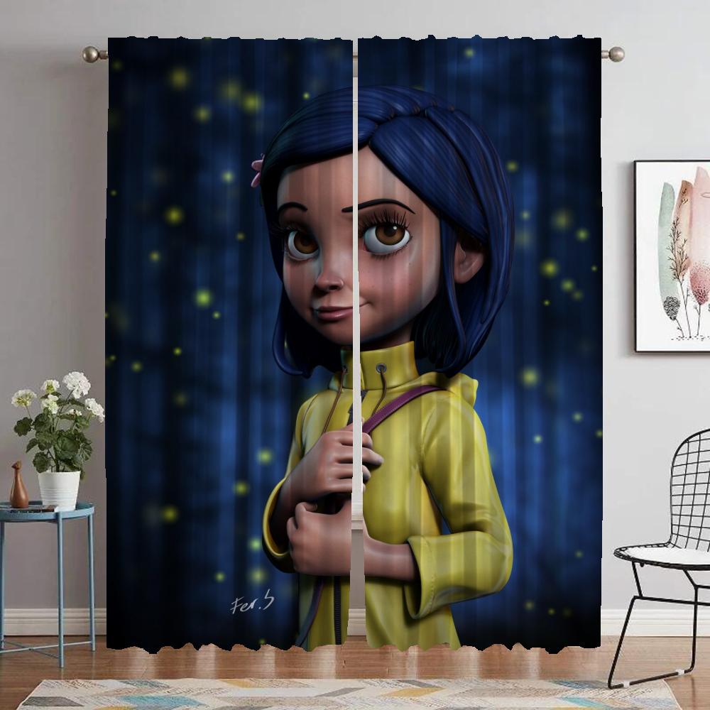 Elegant Room Curtains for Living Room Coralines Window Curtain Partition Shades Halloween Decoration Tulle for Bedroom Kitchen