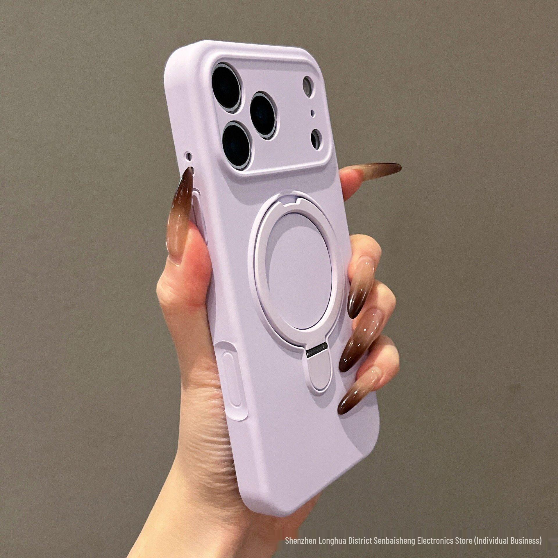 

Magnetic Liquid Silicone Stand Case for Apple iPhone 17 Pro Max - Drop-Proof Protective Cover 16 Pro Max