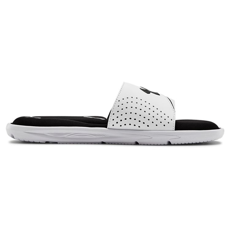 Under Armour Ignite 6 Slide White Black Men Sneakers 3022711-100