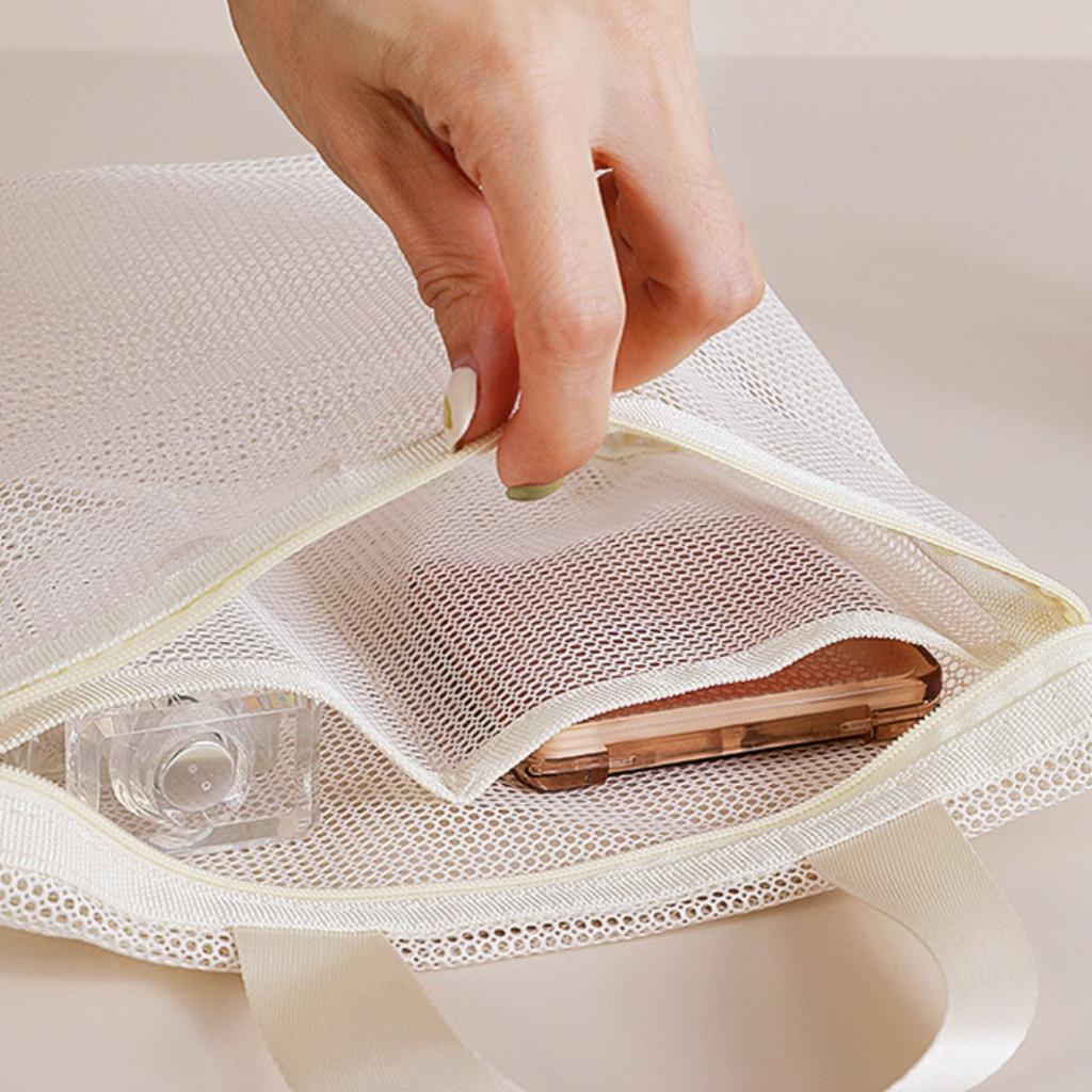 Mesh Makeup Toiletry Storage Bags Handbags Portable Outdoor Travel Washing Body Shower Tool Organizer Hanging Cosmetic Bag Pouch