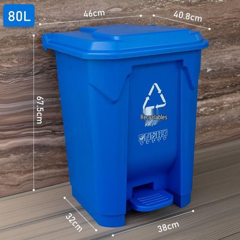 Large Foot-Pedal Trash Can with Lid for Kitchen, Office, Outdoor, Household, and Catering Use