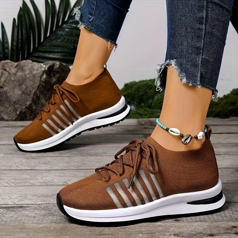 Breathable Thick-soled Sports Single Shoes 2025 Autumn New Large-sized Front Lace-up Comfortable Running Shoes for Women