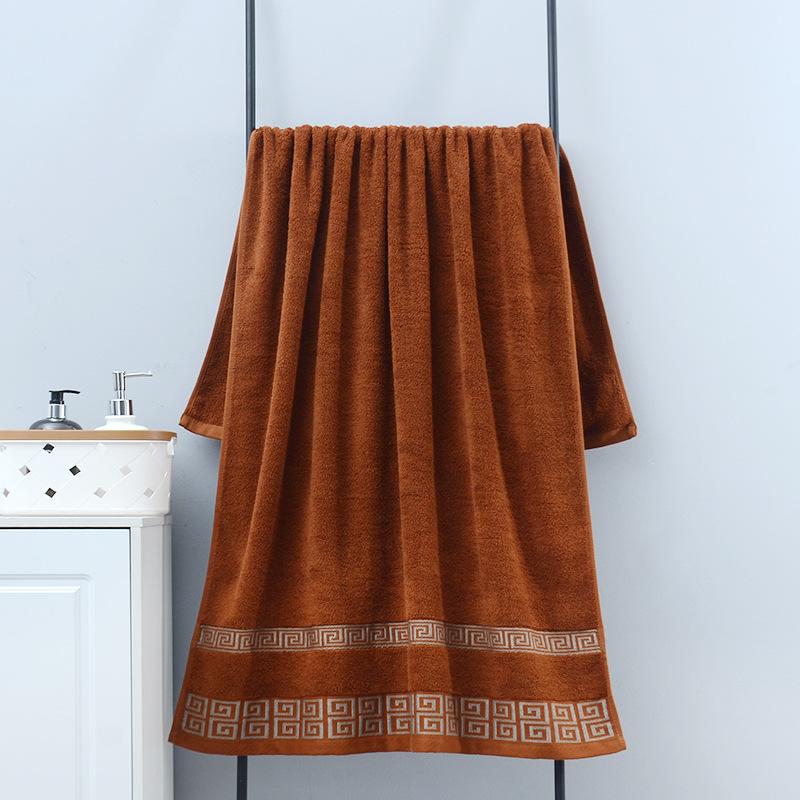 

1pcs Pure Cotton Quality Bath Towels Square Gifts Plain Color Broken Great Wall Grid Thickened Large Bath Towels 140X70CM