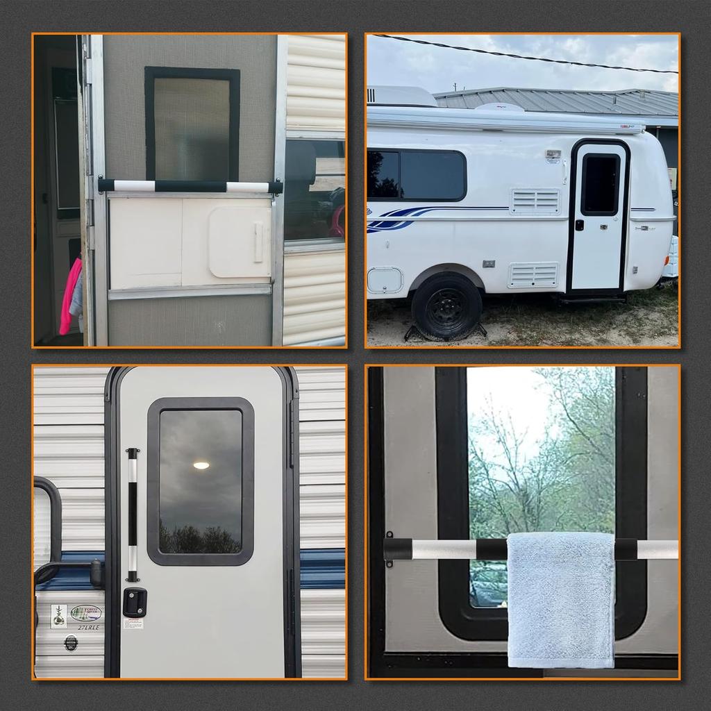 TONDA RV Screen Door Handle, RV Door Handle Grab Bar For Travel Trailer Camper Motorhome, Adjustable From 21-5/8 Inch To 28-5/8 Inch