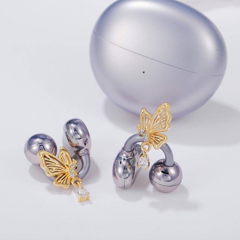 Universal Alloy Earphone Clasps With Zircon Accent Secure Clip For Sports Commuting Travel Lightweight Design