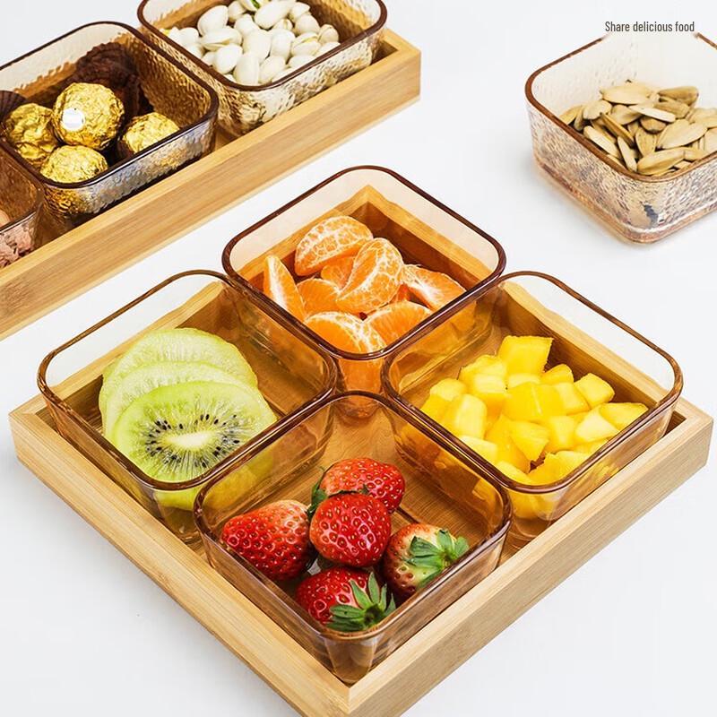 

Nordic Glass Divided Platter with Bamboo Tray