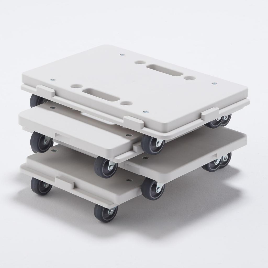 MUJI Recycled Polypropylene Platform Connectable Vertically or White W x 41cm D x Lightweight Dolly, Horizontally, Gray, Approx. 27.5cm 7.5cm H,