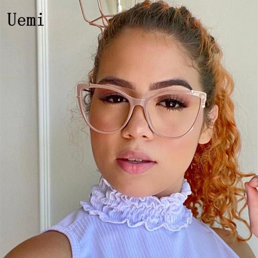 New Retro Fashion Anti Blue Light Cat Eye Glasses Frame For Women TR90 High Quality Clear Lens Reading Trending Eyeglassses
