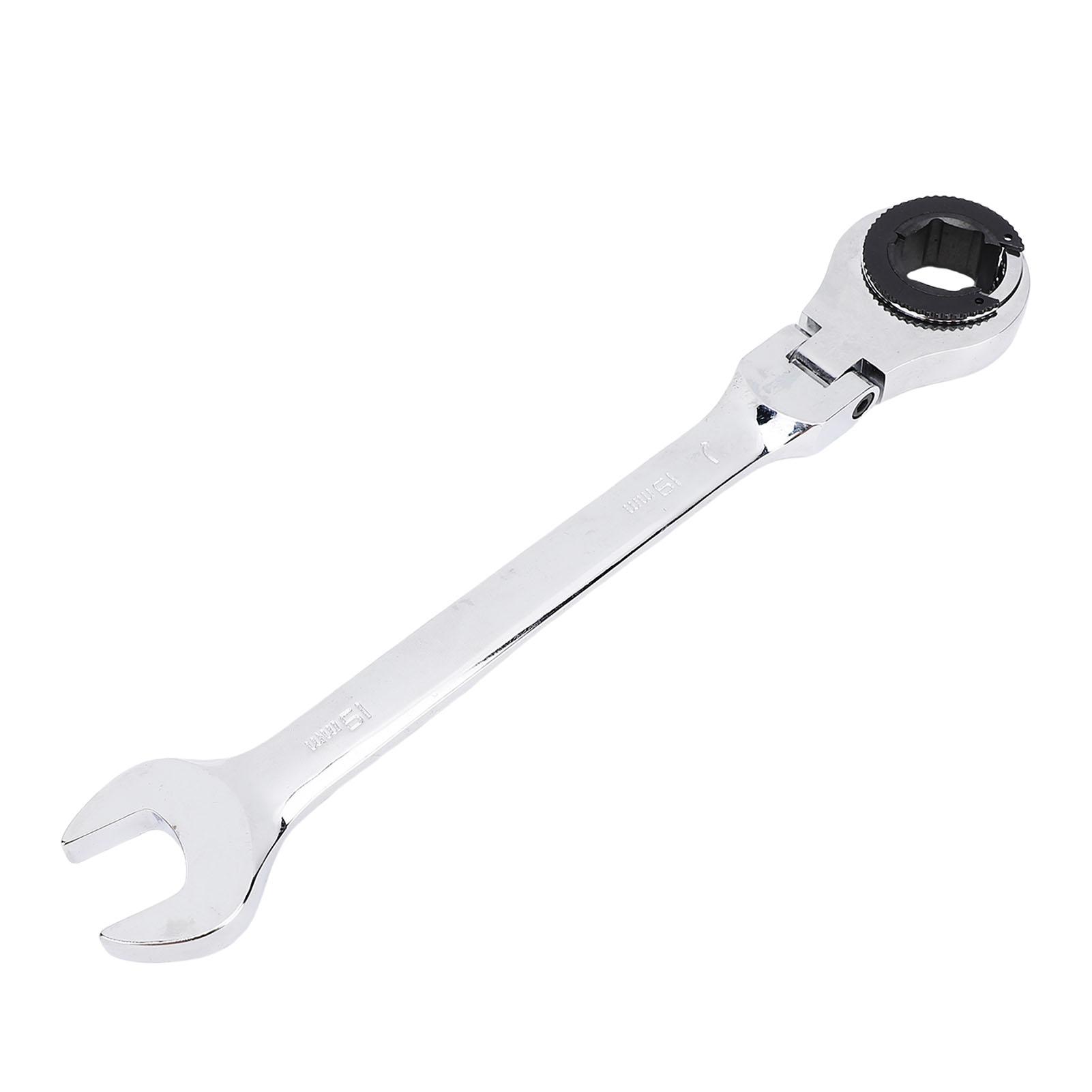 

19mm Open Flex Head Ratcheting Wrench 72 Tooth 180 Degree Adjustable Tubing Ratchet Wrench for Fuel Brake AC Lines