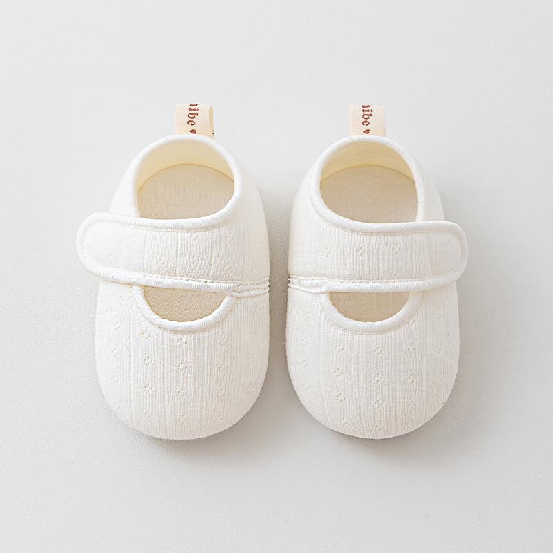 Cotton Baby Girls Lace Bow Shoes 0-1 Year Toddler Anti Slip Soft Sole Walking Shoes Indoor Use Summer High Quality First Walkers
