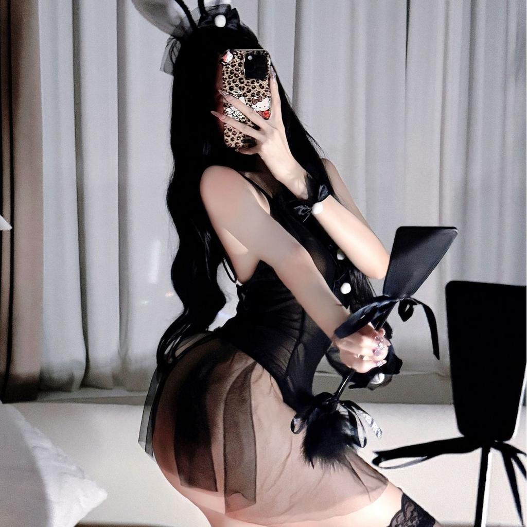 Sexy Underwear, Sexy Mesh See-through One-piece Tutu Skirt, Pure Desire Bunny Open-file Free-of-charge Suit