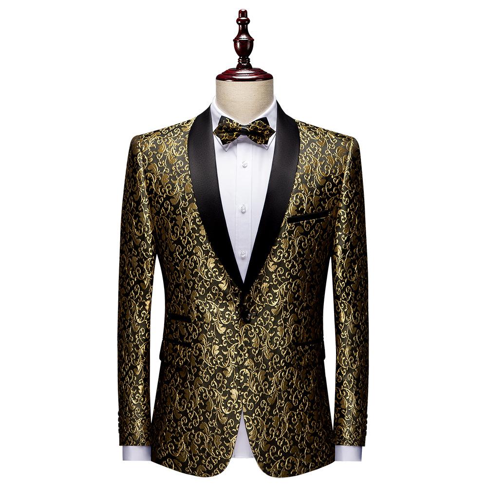 Men's Wedding Business Casual Jacquard Blazer Coat Men Male Blazers Suit Coat Jacket Formal Fashion Business Dress Stage Performance Coat