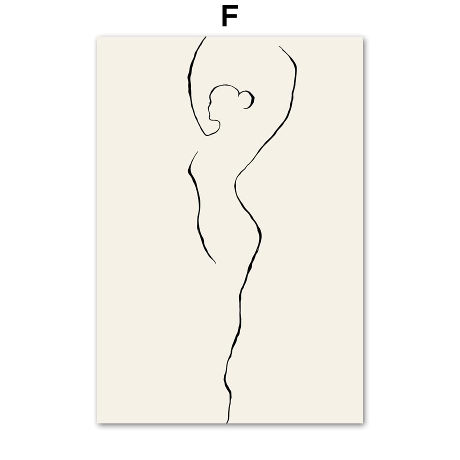 Vitt skal Strand Blomma Maskros Linje Abstrakt Figurkonst Dukmålning Nordiskt tryck Affischer Väggbilder för hemdeocr