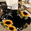 1pc Sunflower Frame Carpet for Office Non-Slip, Round Carpet, Soft & Comfortable, Carpet for Office, Lightweight Round Floor Mat yy251226083