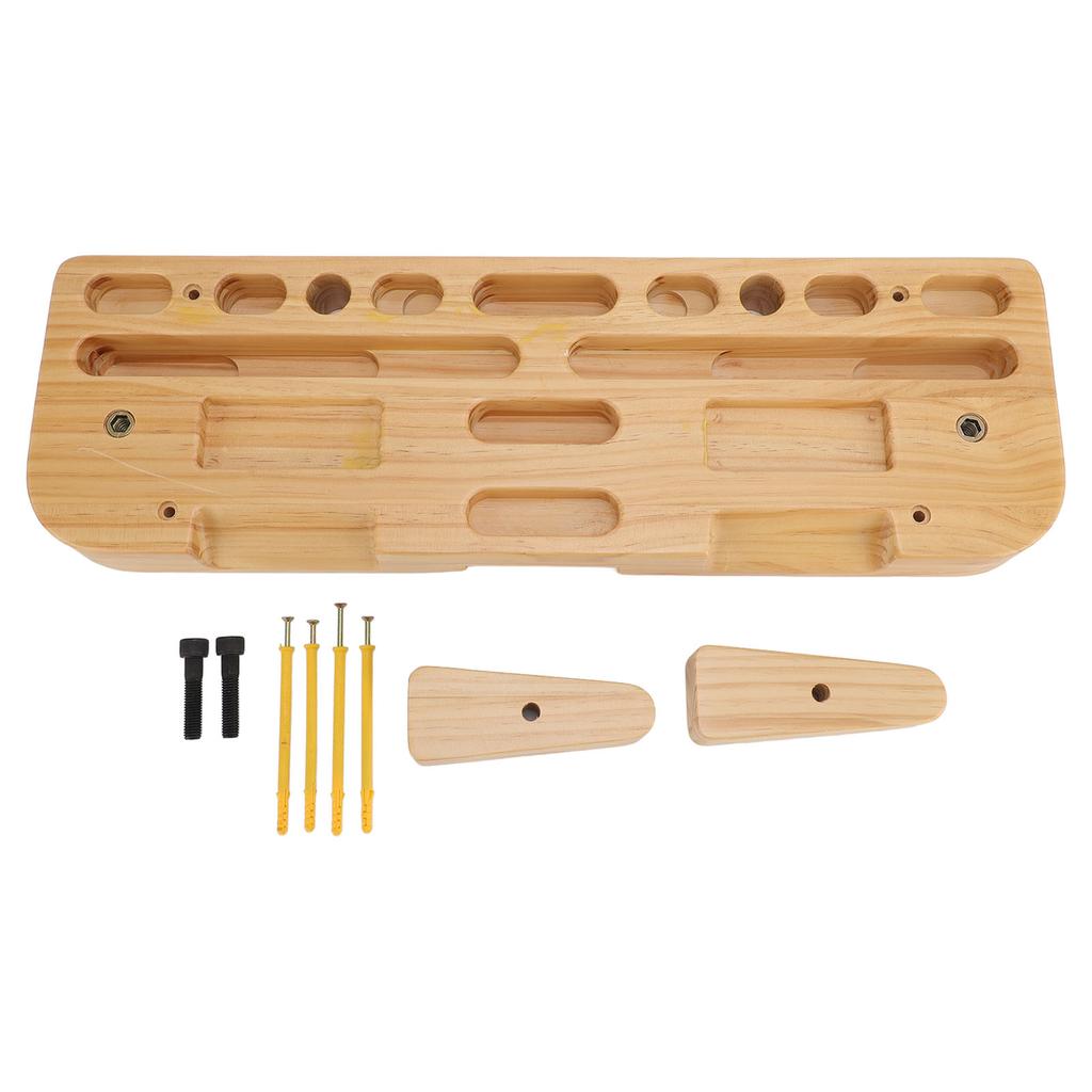 Training Hang Board Solid Wood Various Grip Hole Enhanced Strength Exercise Compact Climbing Finger Board for Home Gym