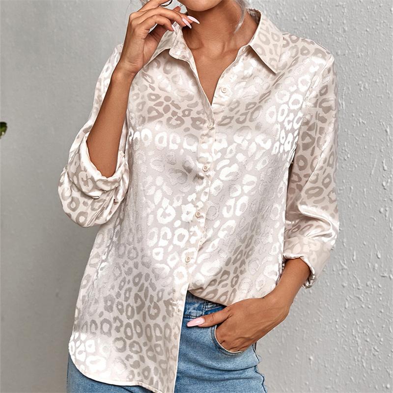 Blusas mujer de moda 2022 léto potištěný šifon hedvábí Top dámské košile Dámská košile Halenky topy Dlouhý rukáv Elegantní žena