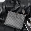 Men'S Shoulder Bag, Classic Plaid Commuter Messenger Bag Trendy Brand Men'S Satchel Ipad Bag Men'S Bag
