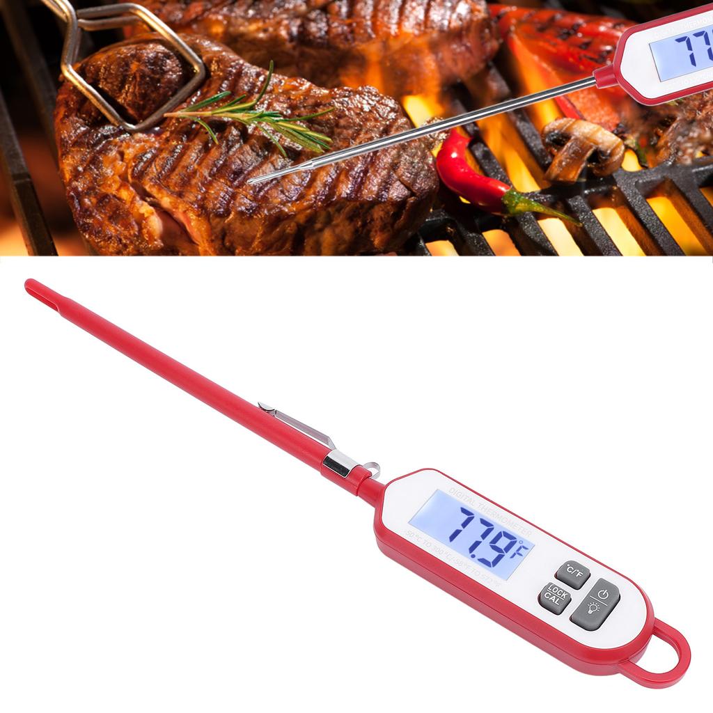 Digital Mt Thermometer for Cooking, Kitchen Thermometer with Stainless Steel Probe, Food Thermometer for Grill Smoker BBQ Oil Frying
