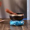 Tibetisches Klangschalen-Set mit 8,5 cm handgefertigter Metall-Klangschale und weichem Kissen