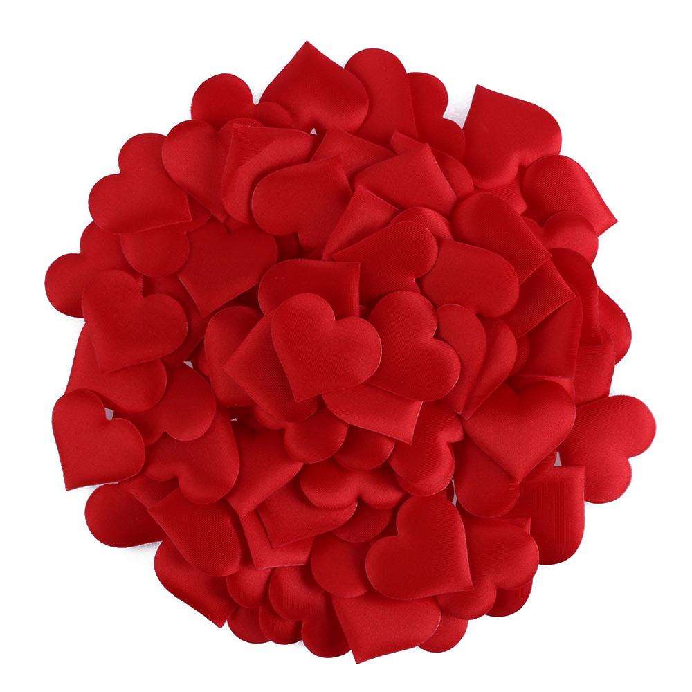 100 Pezzi Confetti in Tessuto Imbottito Petali da Lancio Cuore d'Amore Romantico Spugna Tavola Sposa Matrimonio Festa di San Valentino Decorazione