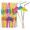 20/50pcs Colorful Drinking Straw with Paper Umbrella Festival Party Restaurant Household Vacation Drinks Decor Straw XJM