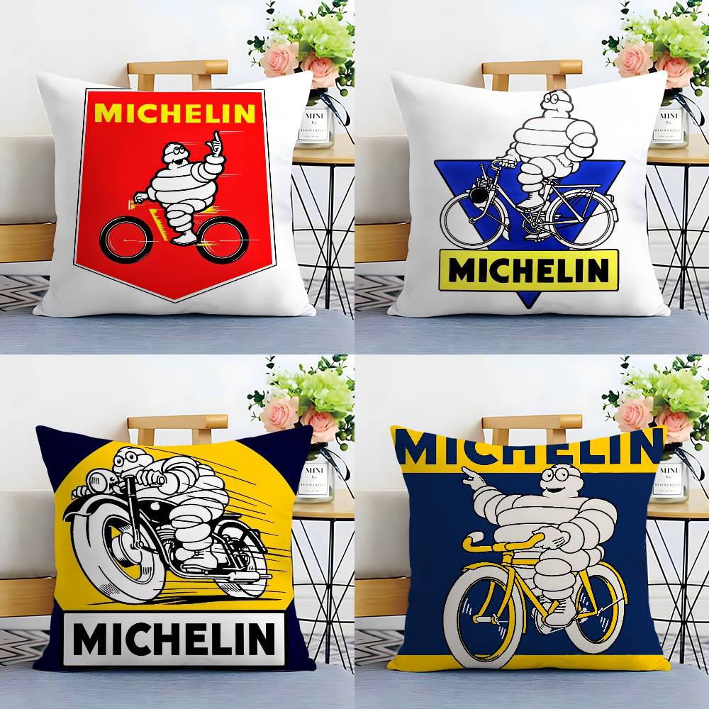 M-MichelinS T-Tyres Pillow Case Plush Fabric Soft Double Sided Print Sofa Cushion Cover Throw Pillow Covers