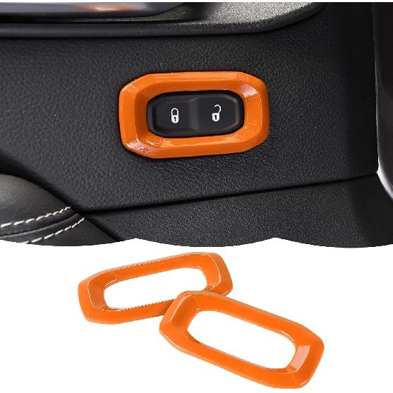 RT-TCZ Carbon Fiber Interior Door Lock Switch Cover Trim Frame Decoration Interior Accessories Compatible with Jeep Wrangler JL JLU & Gladiator JT